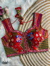 Rk Blouse Silk Kaudi Lace Mirror Work Navratri Sleeveless Blouse Wholesale Market In Surat
